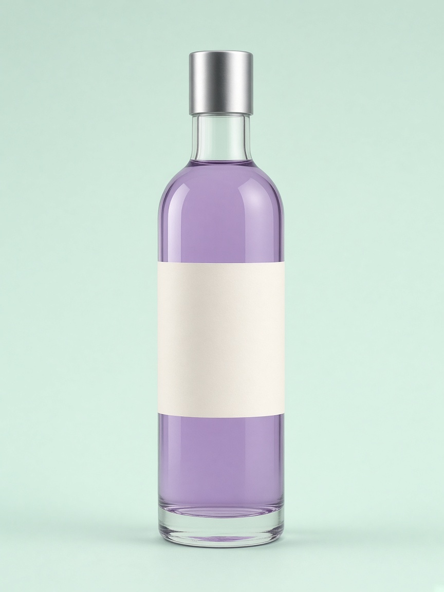 Glass bottle of jasmine highball