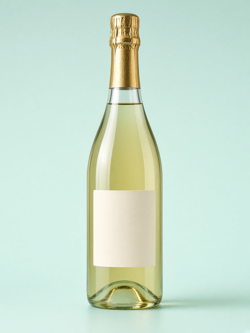 Glass bottle of still blanc